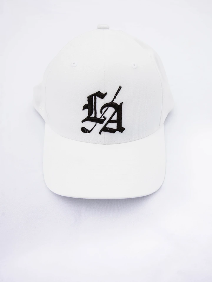 White LAGC Adjustable Flex Fit Hat product image (1)