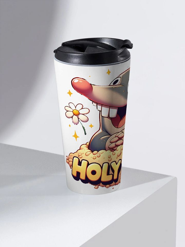 Holy Moly Cute Mole and Daisy Stainless Steel Travel Mug Design product image (1)