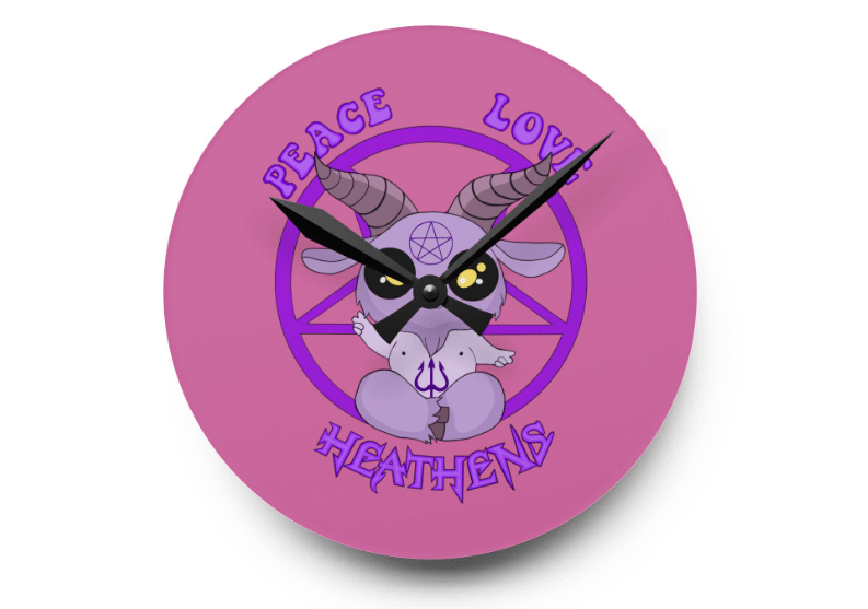Peace, Love Heathens Wall Clock product image (8)