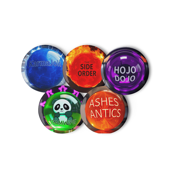 Glowing Marble Team Pin Buttons Set product image (3)