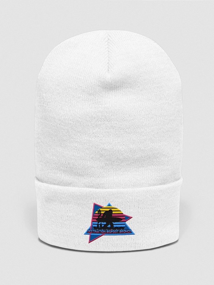 Retro-Inspired White Cuffed Beanie product image (1)