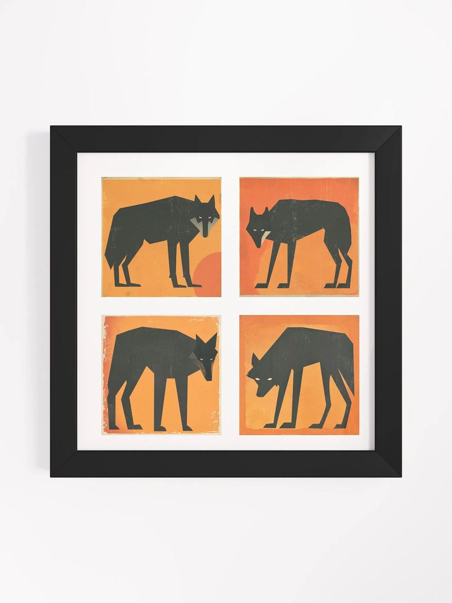 Framed Wolf Tetraptych Print product image (10)