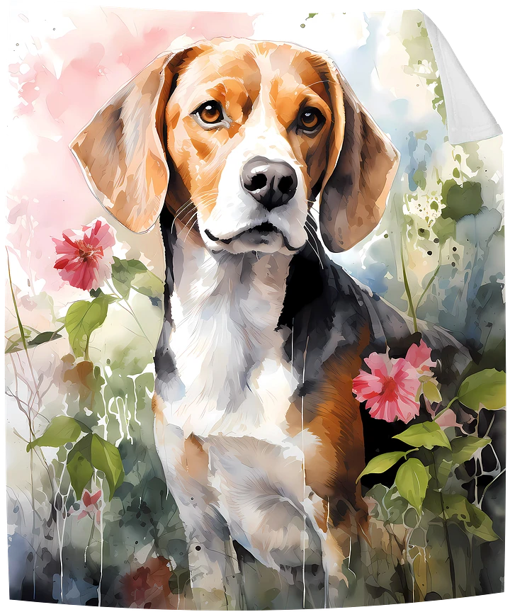 Beagle Dog Cute Puppy Floral Design Throw Blanket product image (1)