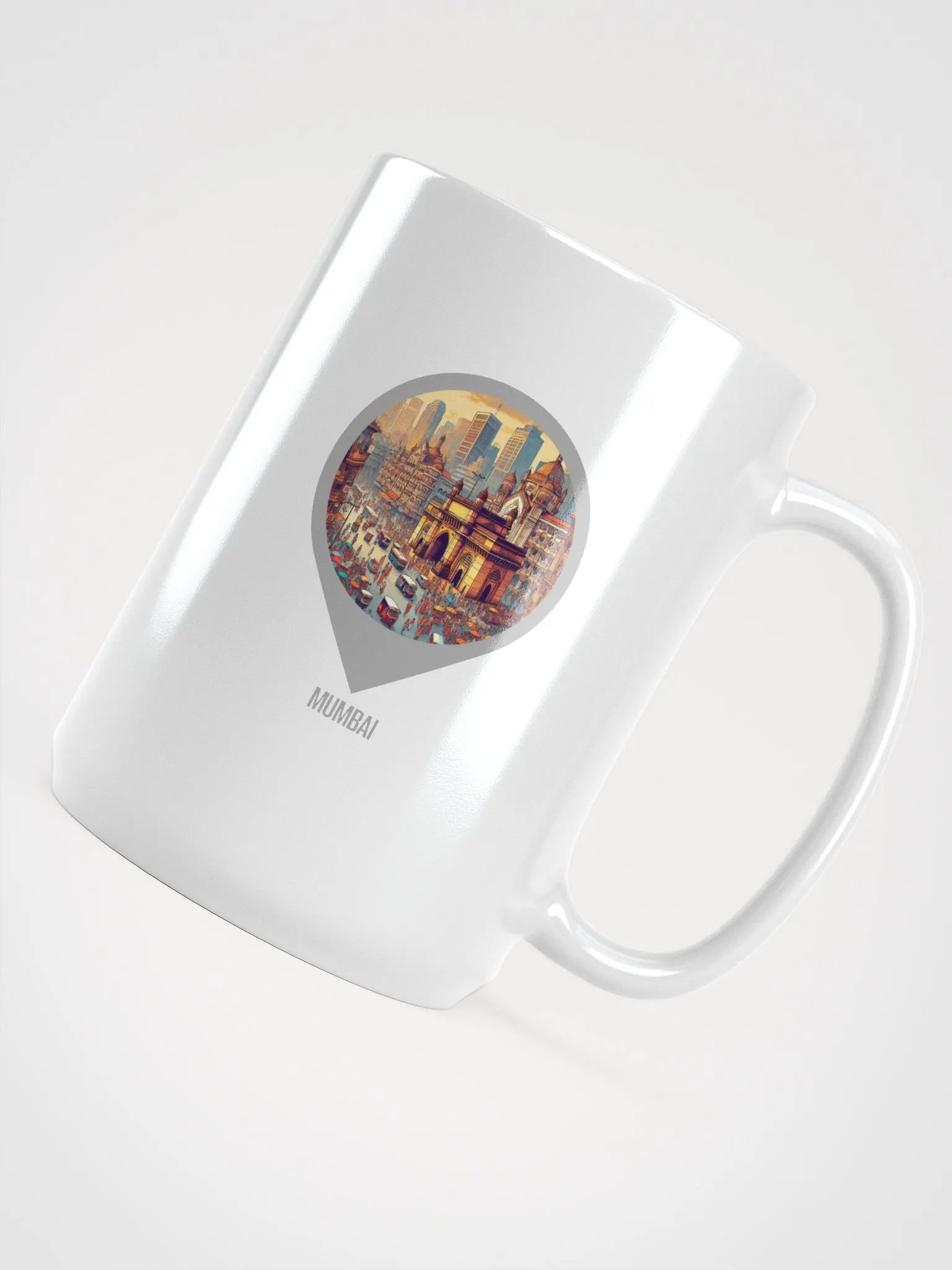 Urban Elegance Mug | AI Design Mumbai city product image (4)