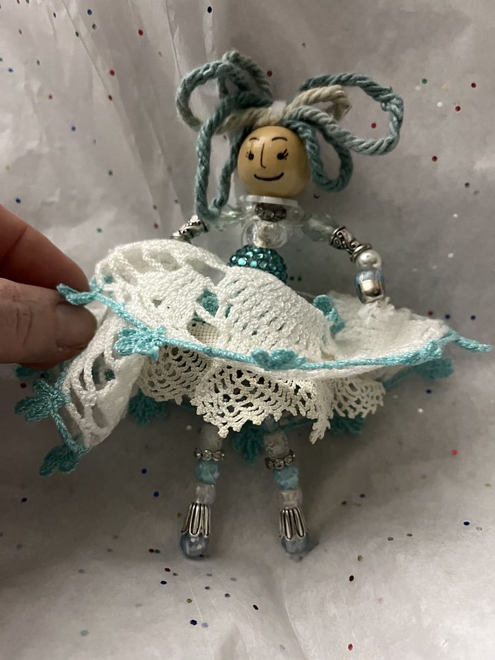 Turquoise Princess w/ Double Antique Lace/Linen Skirts product image (2)