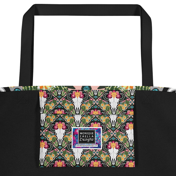 Western Americana Cacti Cow | Illustrated Tote Bag | by Monique Faella Designs™ product image (2)