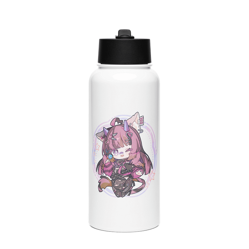 Anime water bottle with straw lid