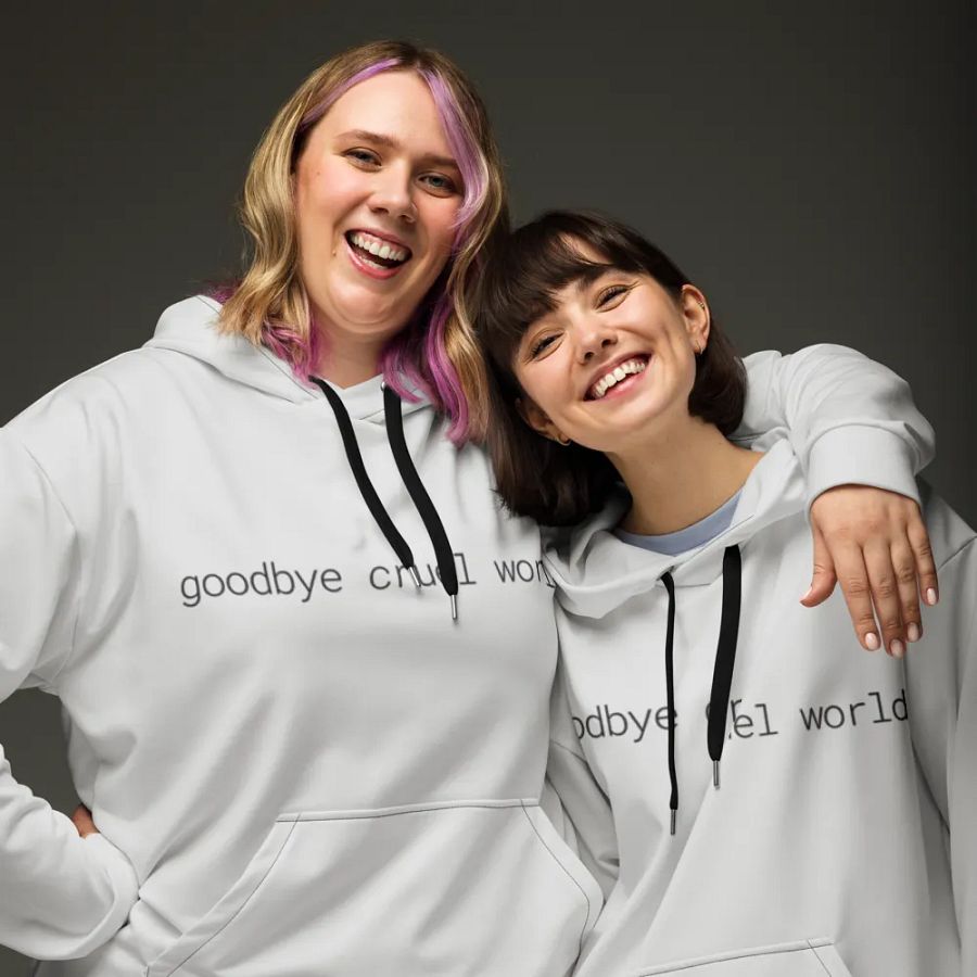 goodbye cruel world, rm -rf / hoodie (light grayscale mode) product image (8)