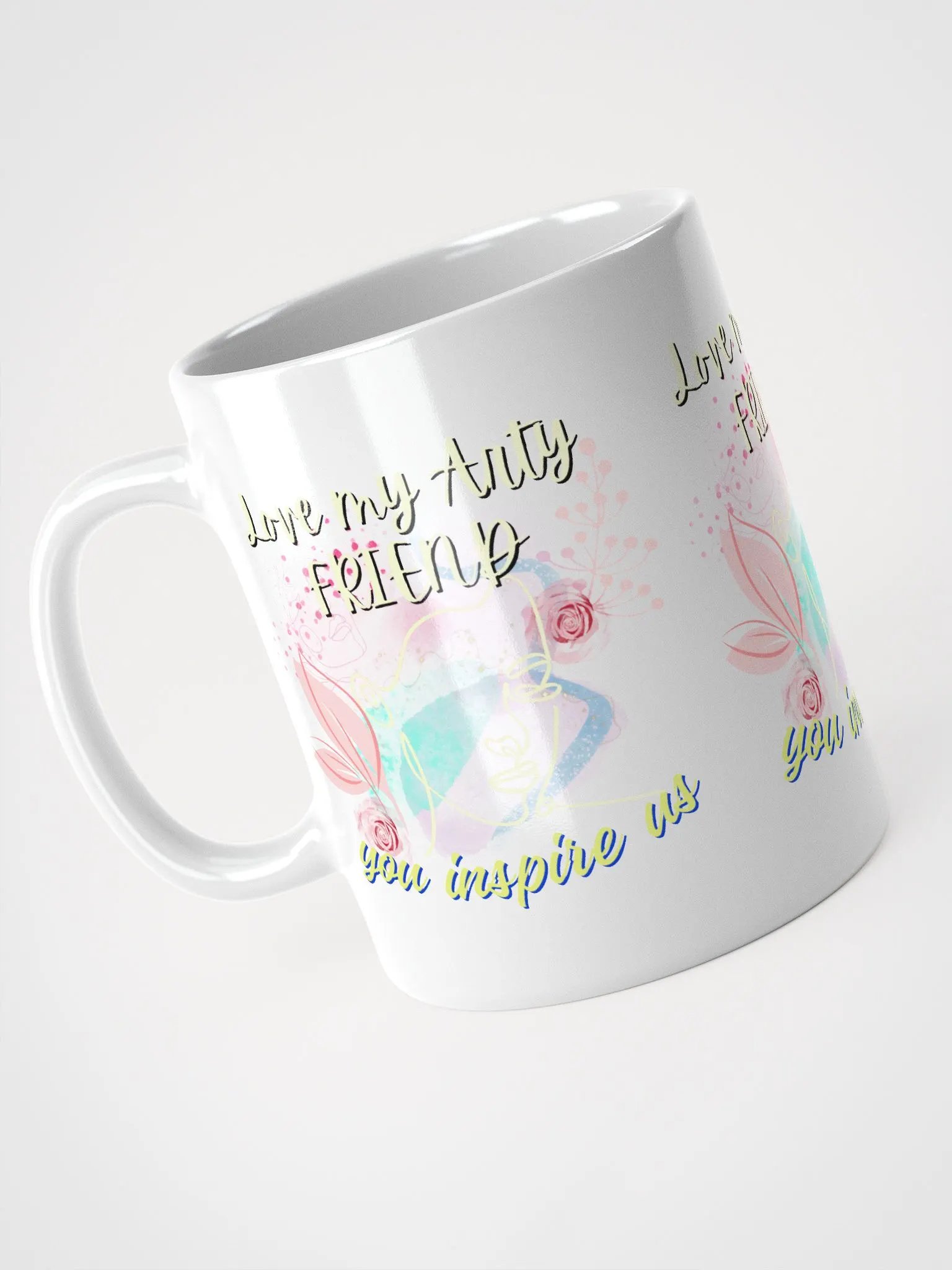 colorful mug for the artist. 'Love my Arty friend'  Perfect gift for colleague, friend who loves arty things product image (8)
