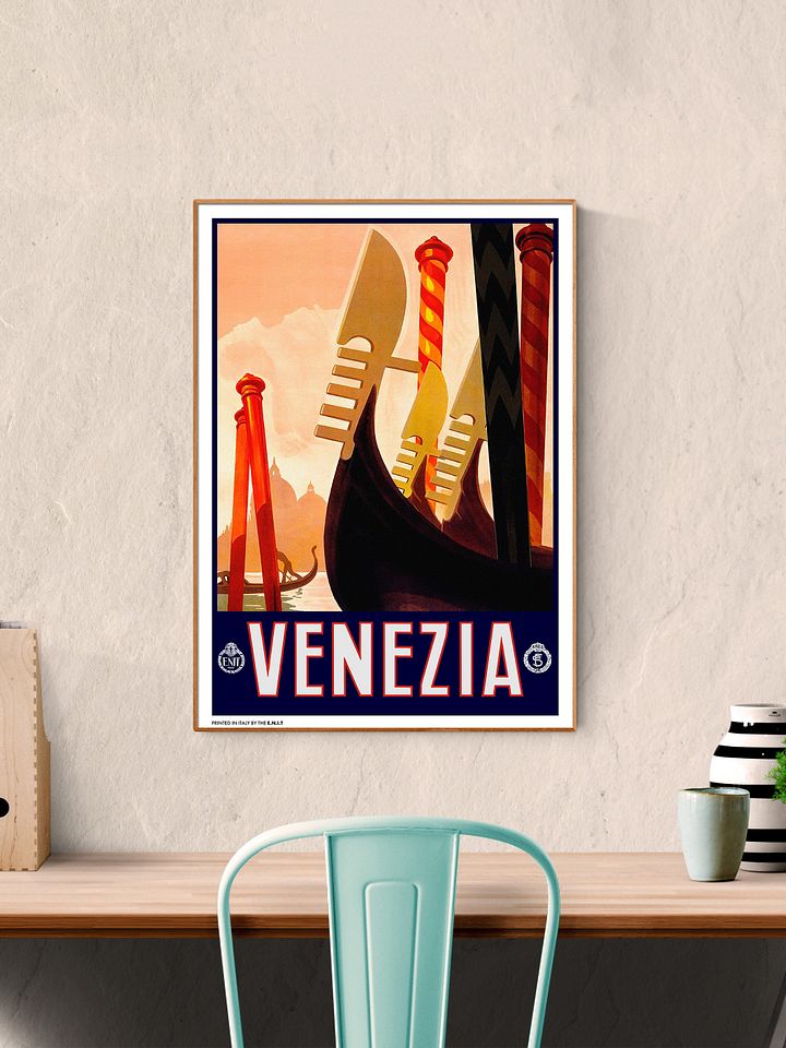 Venice, Venezia, Italy, 1930s — retro travel poster, vintage travel art, retro wall decor, art deco poster product image (2)