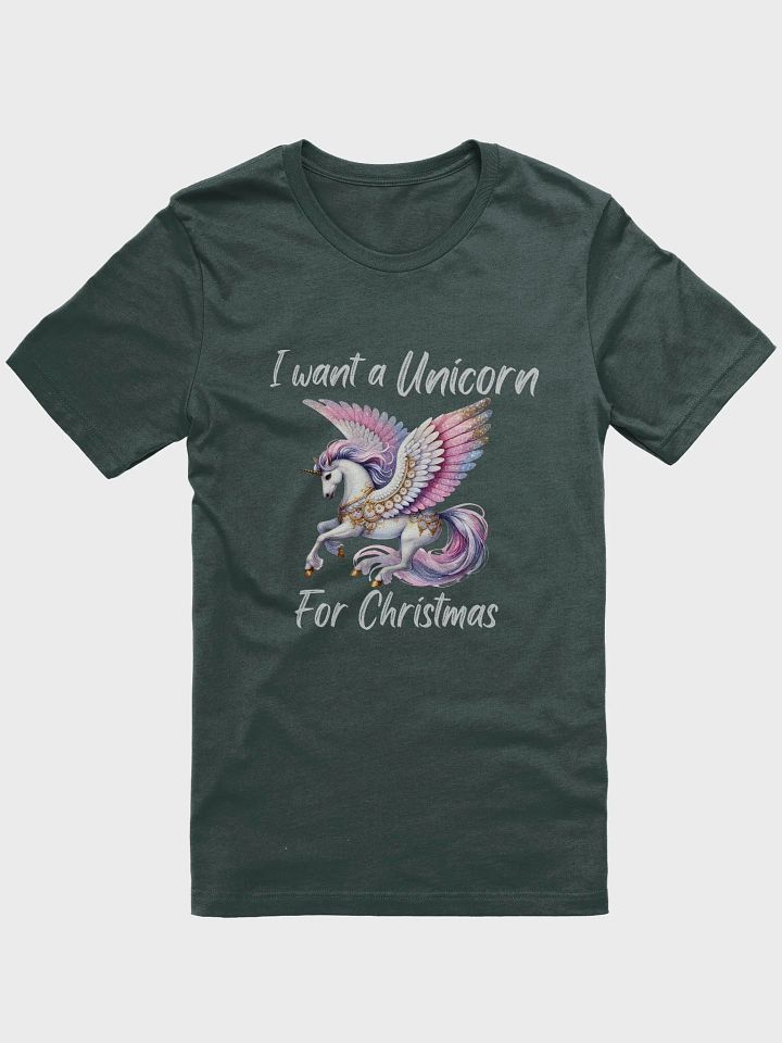 I want a Unicorn For Christmas Fantasy T-Shirt - Silver product image (1)