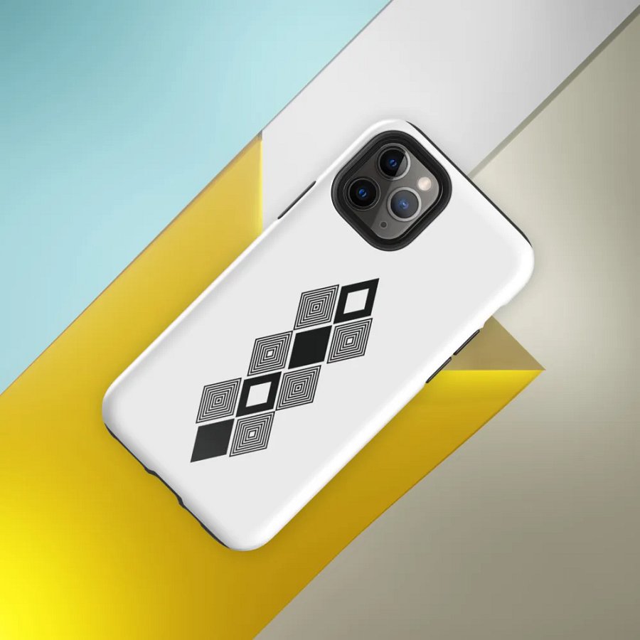 Black and white triangle design Tough Case for iPhone® product image (33)