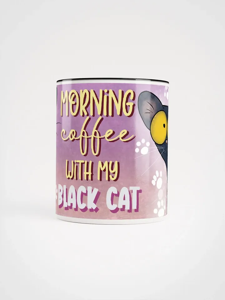 Morning Coffee With My Black Cat Accent Mug product image (2)