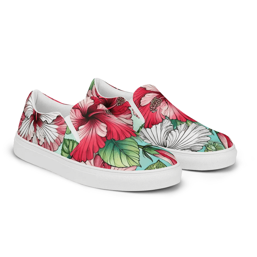 Women's Slip-On Canvas Shoes | KI-Design des Hibiskus-Mandala-Motivs product image (4)