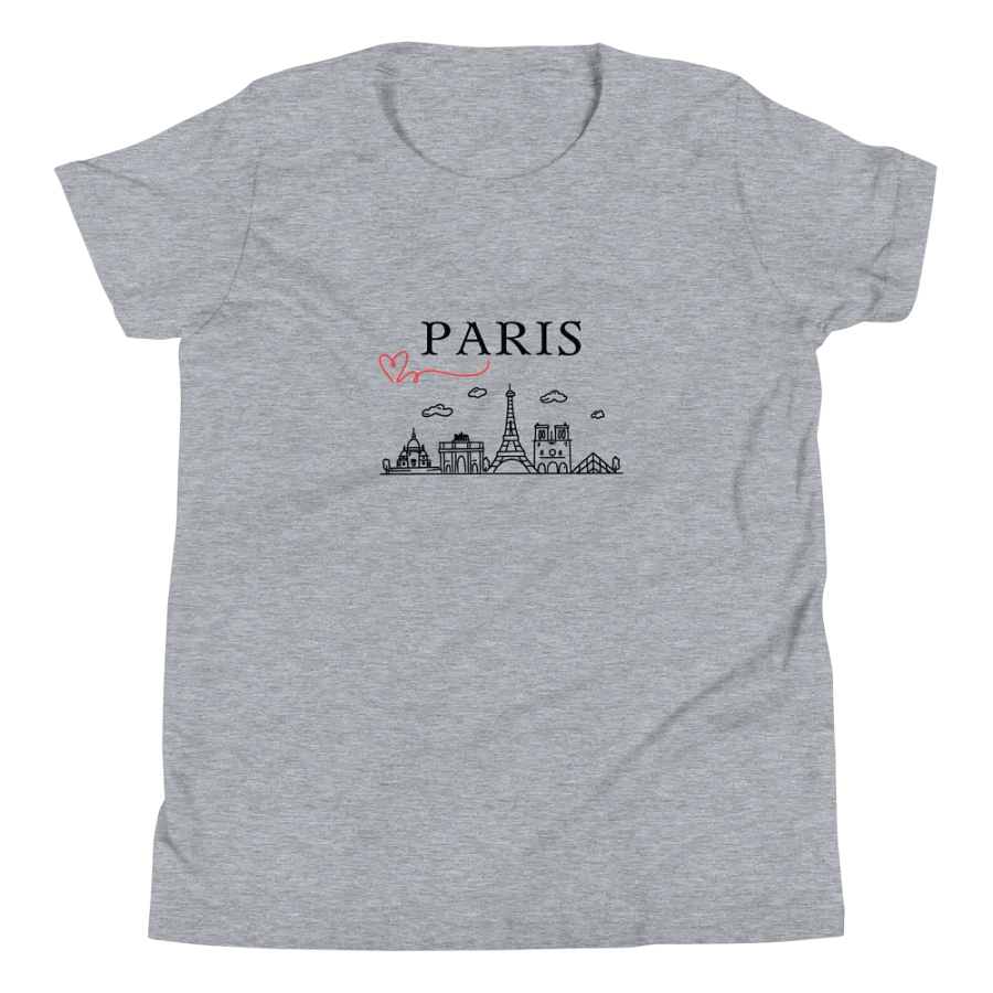 Love Paris with Monuments Youth T-Shirt | Black Ink product image (11)