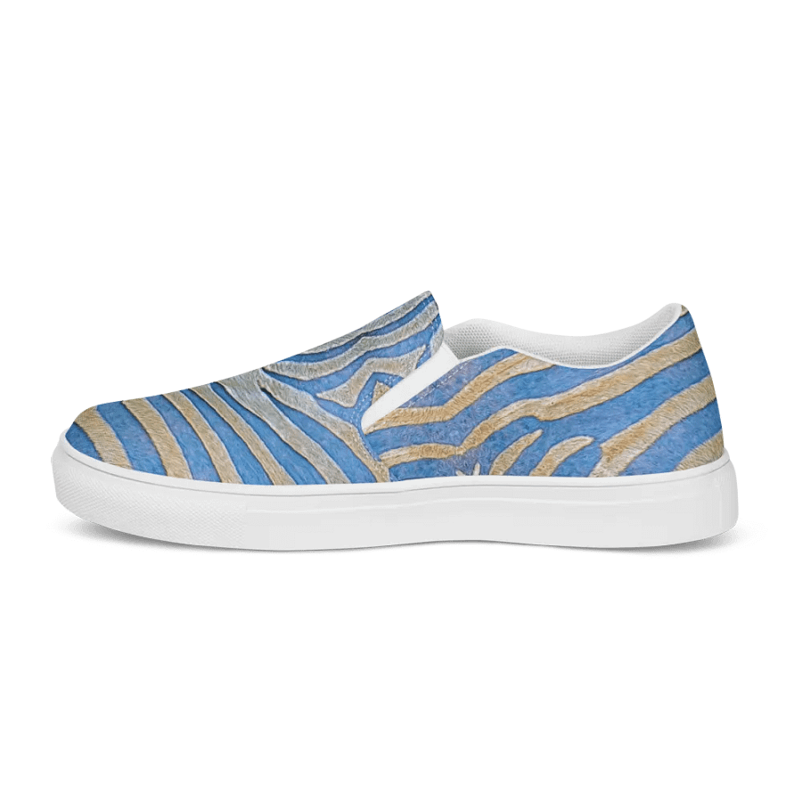 Zebra stripes in dove blue Canvas Shoes product image (5)