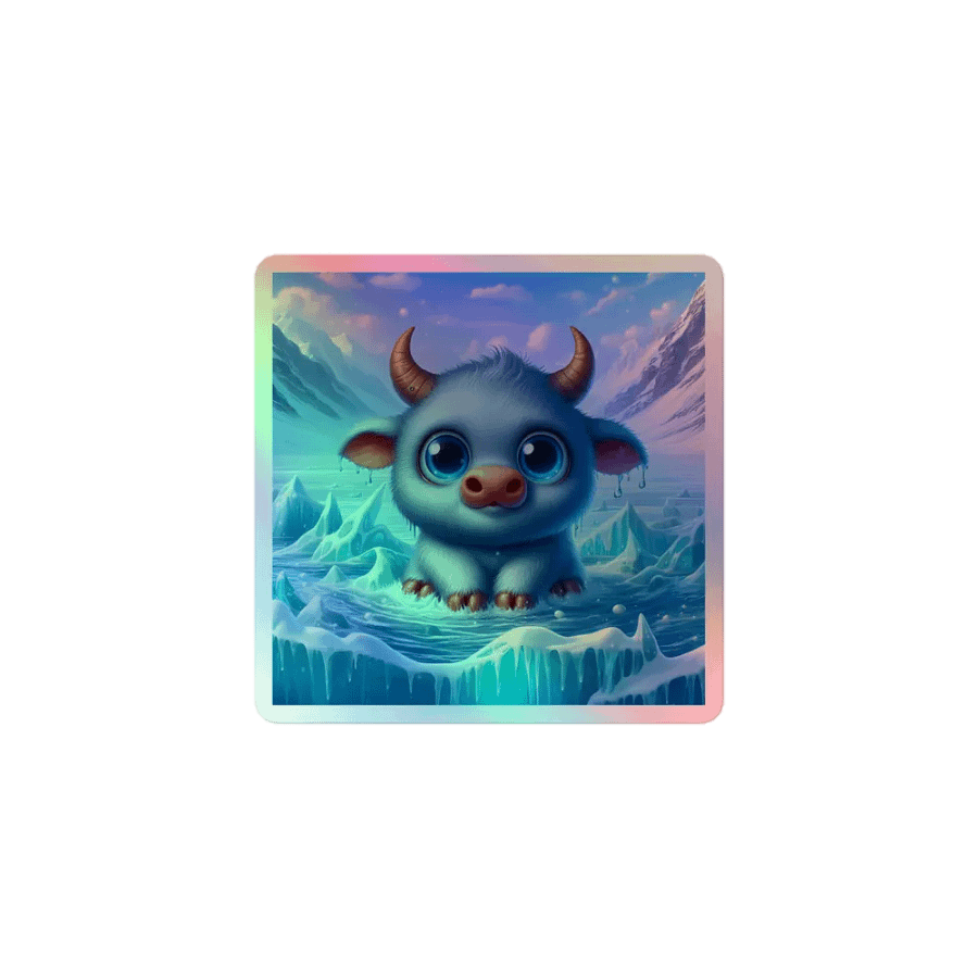 Whimsical Winter Yak Holographic Sticker Set product image (1)