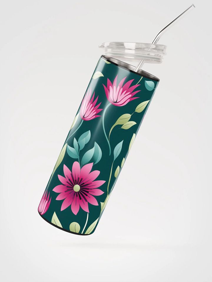 Elegant Green Floral Fantasy Stainless Steel Tumbler product image (2)