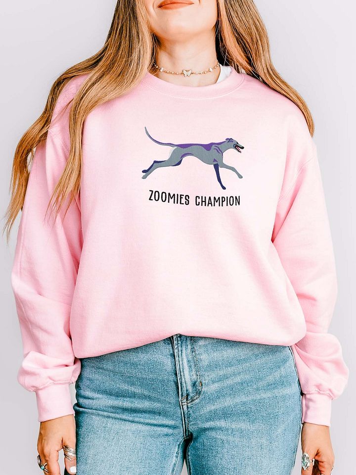 Zoomies Champion Sweatshirt (Embroidered) of a Greyhound(Blue) product image (2)
