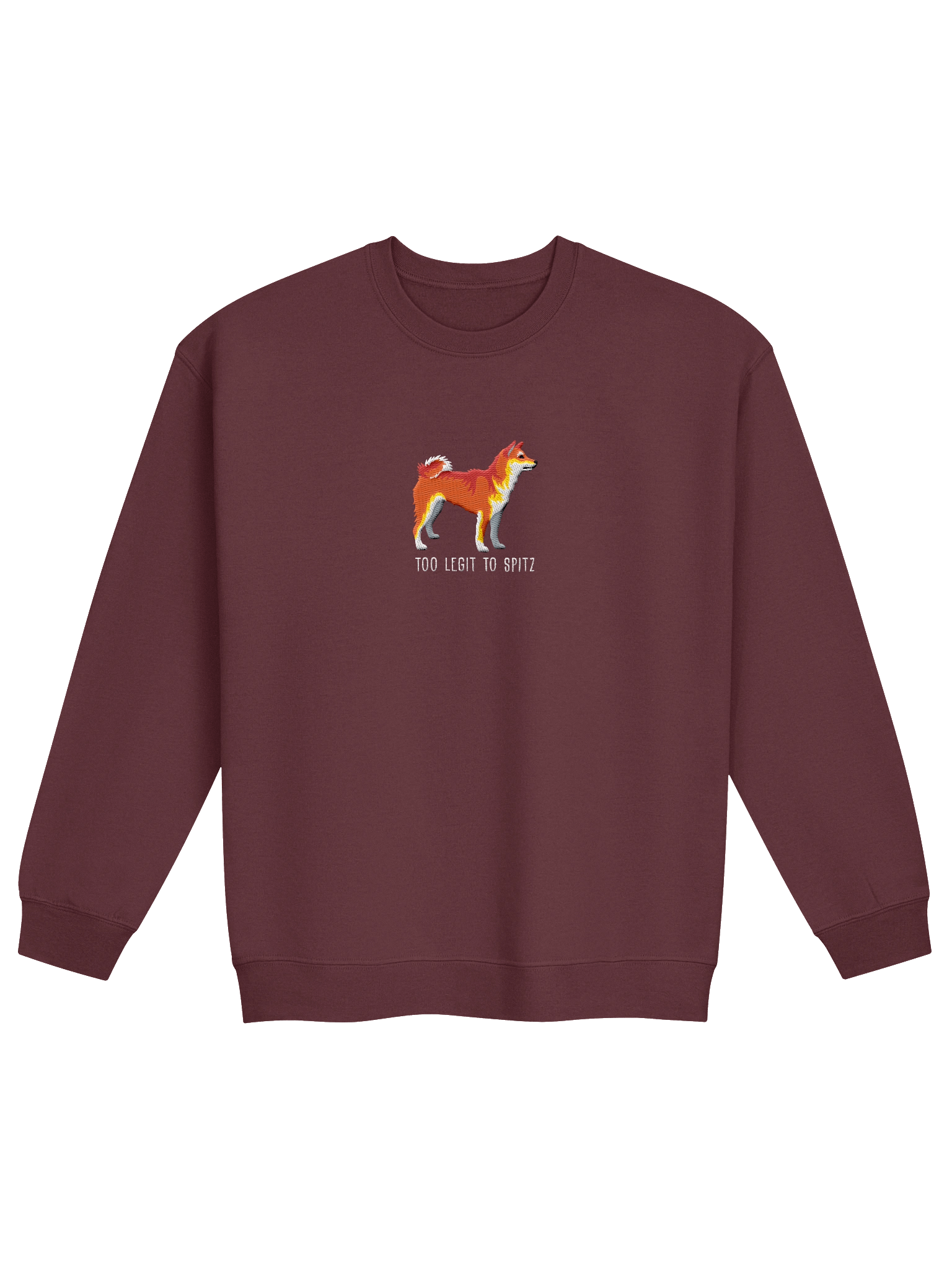 Too Legit to Spitz Sweatshirt (Embroidered) of a Japanese Shiba Inu(Red) product image (5)
