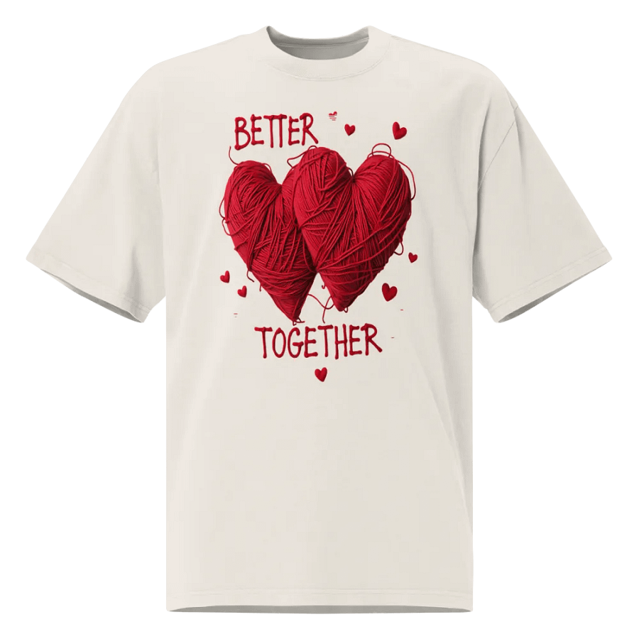 Better Together Heart-Shaped Yarn Art T-Shirt product image (2)