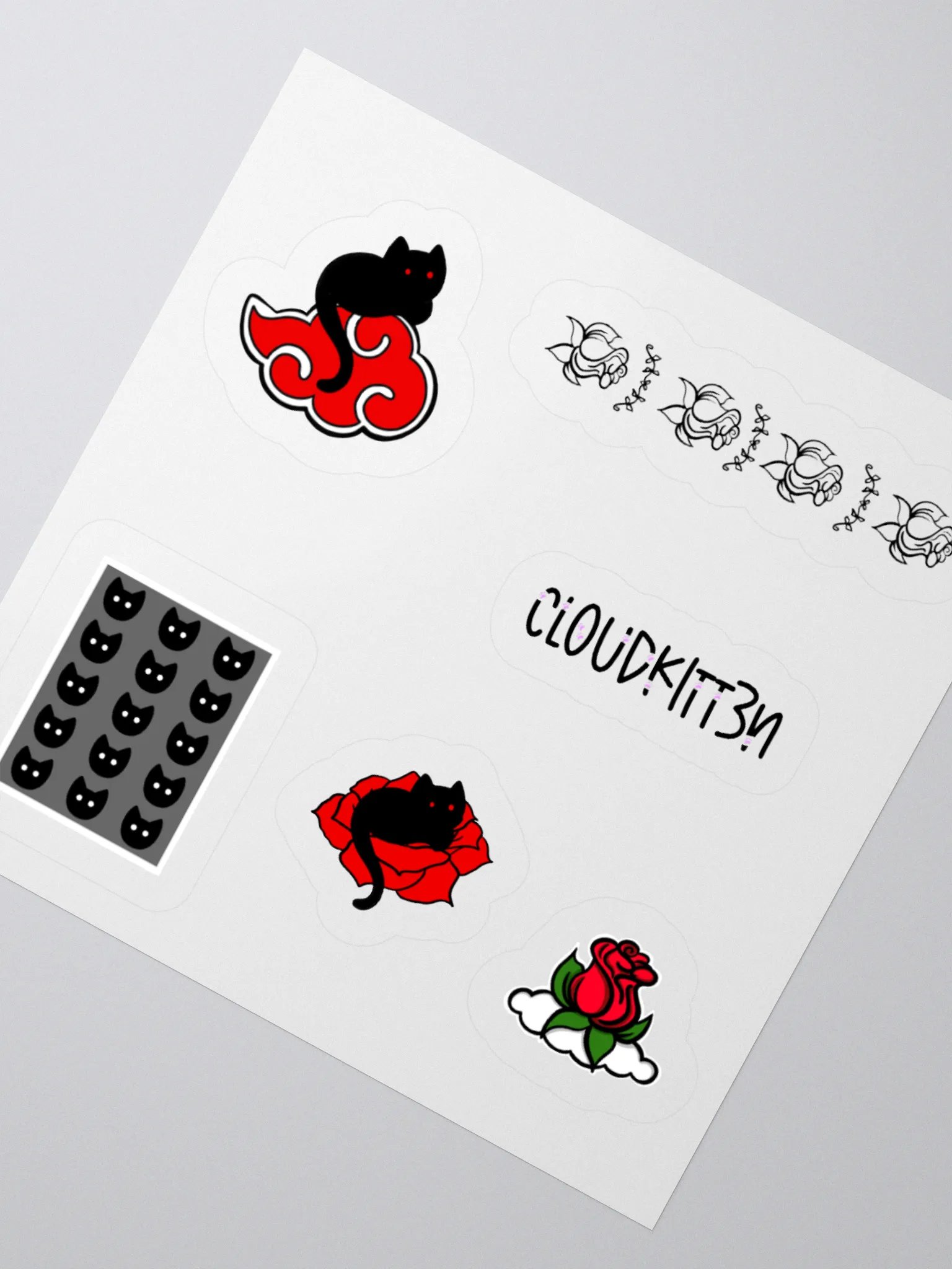Kitten & Rose Sticker Sheet product image (2)