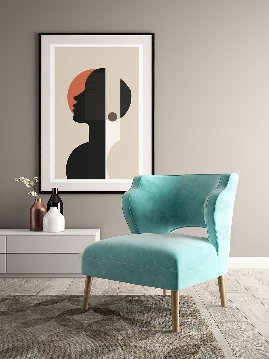 Minimalist Abstract Profile Poster, Modern Art Silhouette with Warm Earth Tones, Contemporary Portrait Print for Home Decor product image (4)