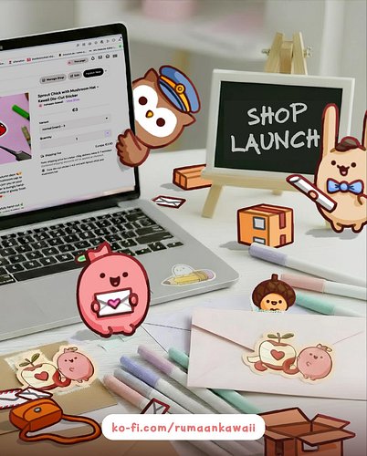 EXCITING NEWS!!! 
My Ko-fi Shop is finally Open! 🎉 ✨☕

I’ve been dreaming of this for so long —
You can now find my handmade ...