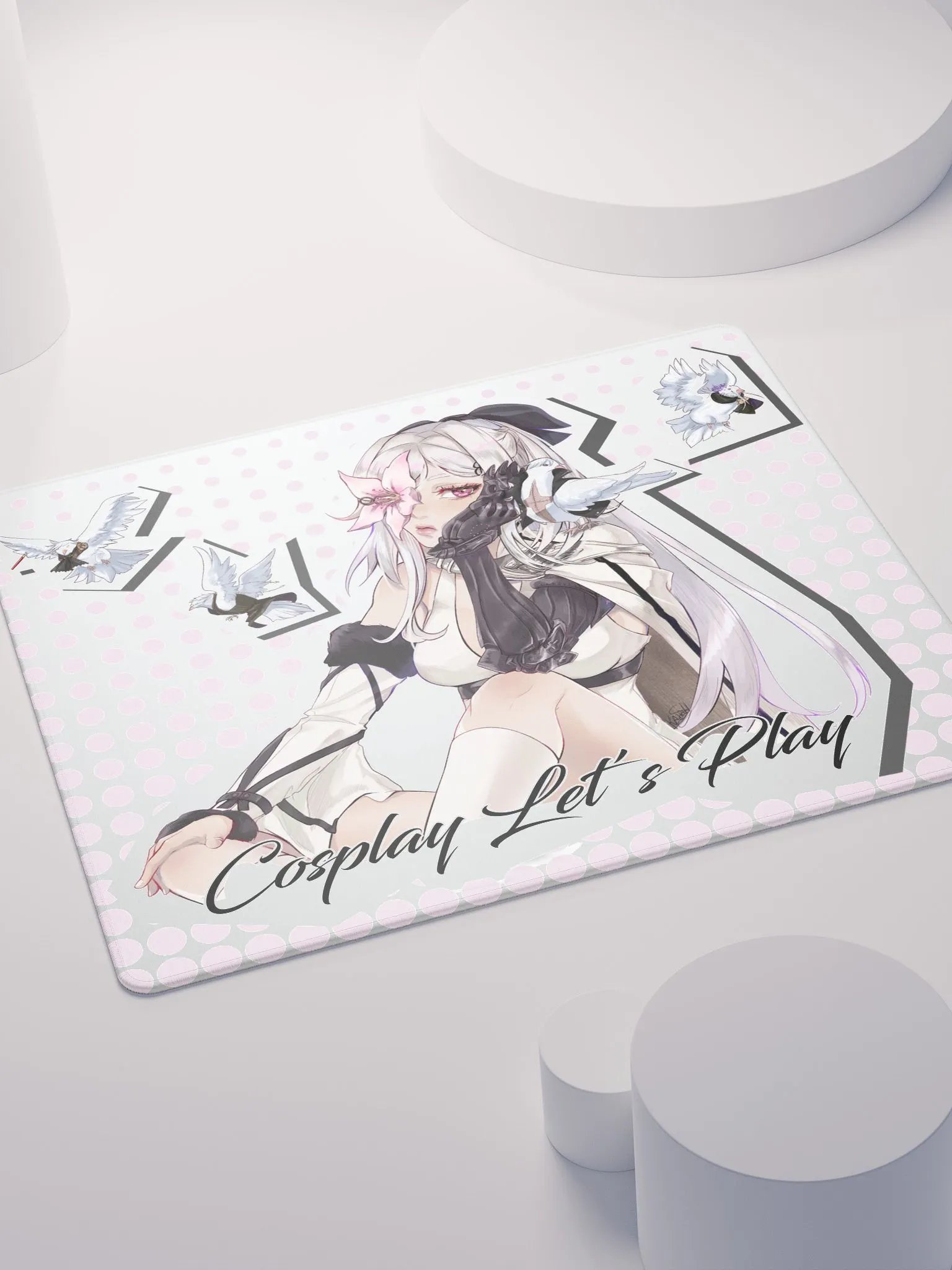 LZ's pigeons small mousepad white product image (4)