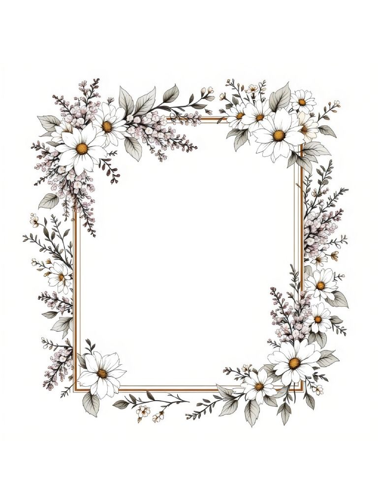 20 Elegant Floral Frames and Borders Clipart Designs, Decorative Frames Set, Floral Illustrations, Soft Pastel Floral Clipart product image (7)