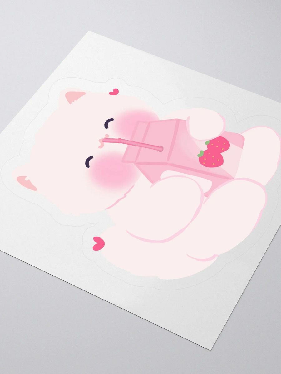Strawberry Juice White Cat Sticker product image (5)
