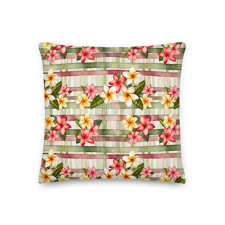 Tropical Striped Plumeria Cushion product image (2)