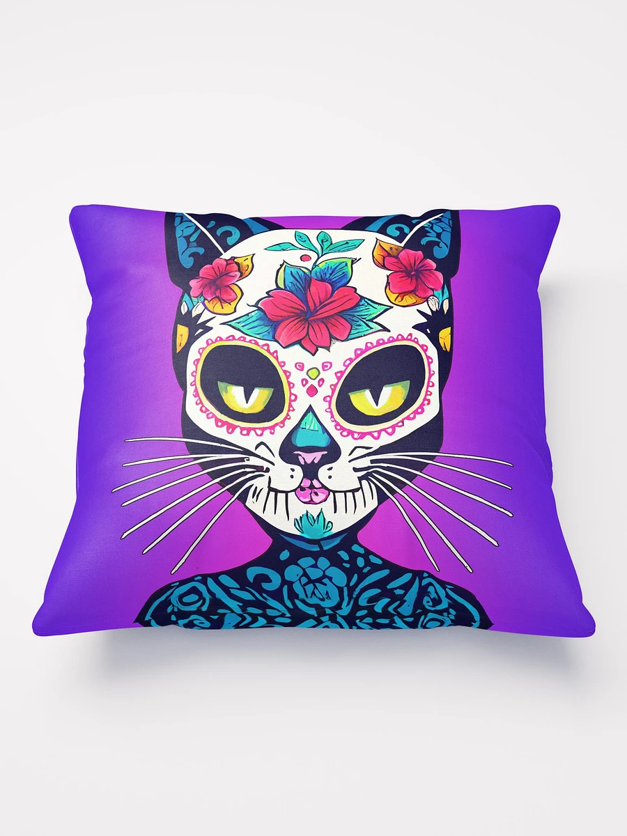 Cat Sugar Skull - Day of The Dead Throw Pillow product image (2)