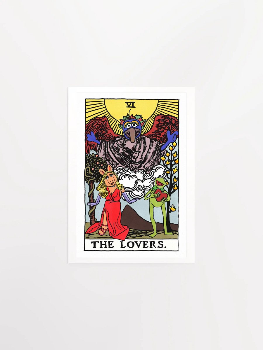 Piggy and Kermit Lovers Tarot Card Print product image (1)