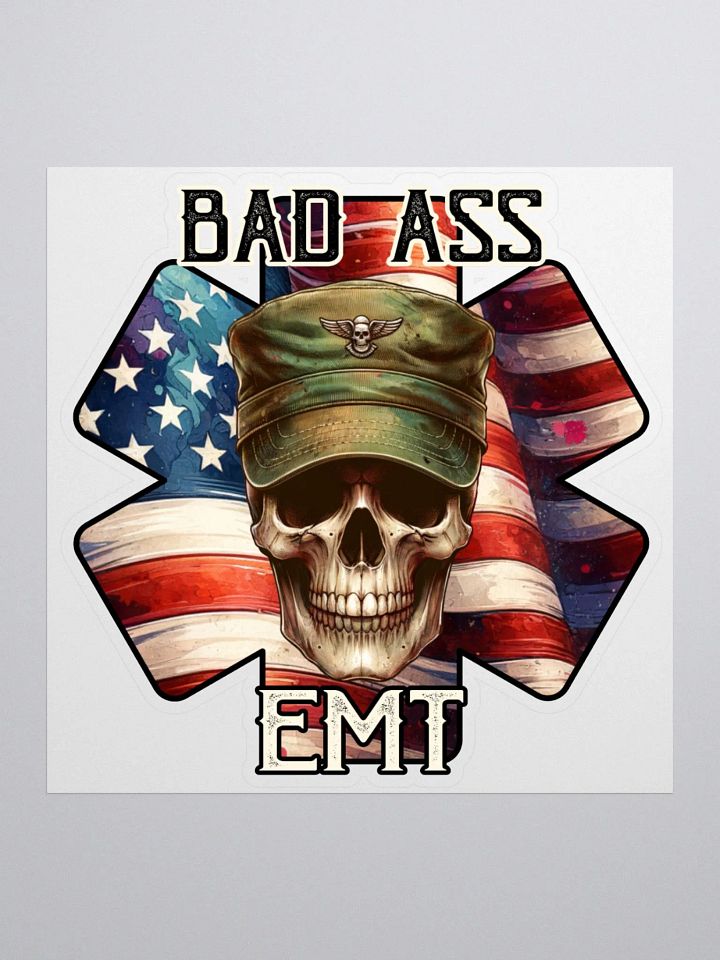 EMS Themed Vinyl Sticker - Bad Ass Skull EMT product image (2)
