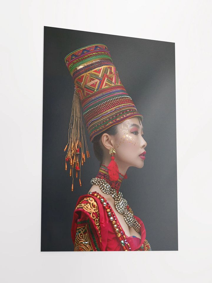 Elegant Asian woman in traditional vibrant attire side view product image (2)