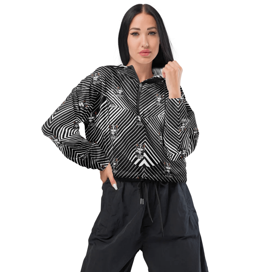 Buddy All-Over Print Women's Cropped Windbreaker product image (7)