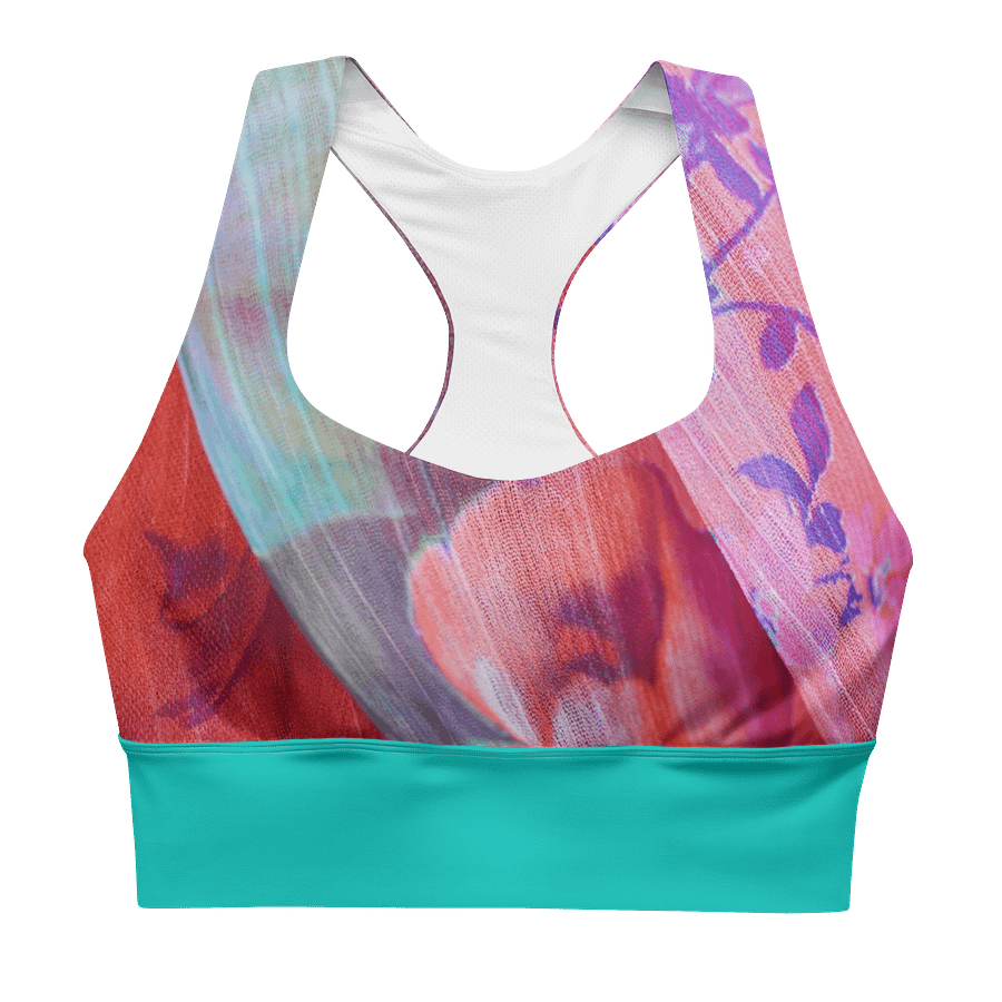 Paradise Breeze Iris Blue Recycled Longline Sports Bra product image (1)