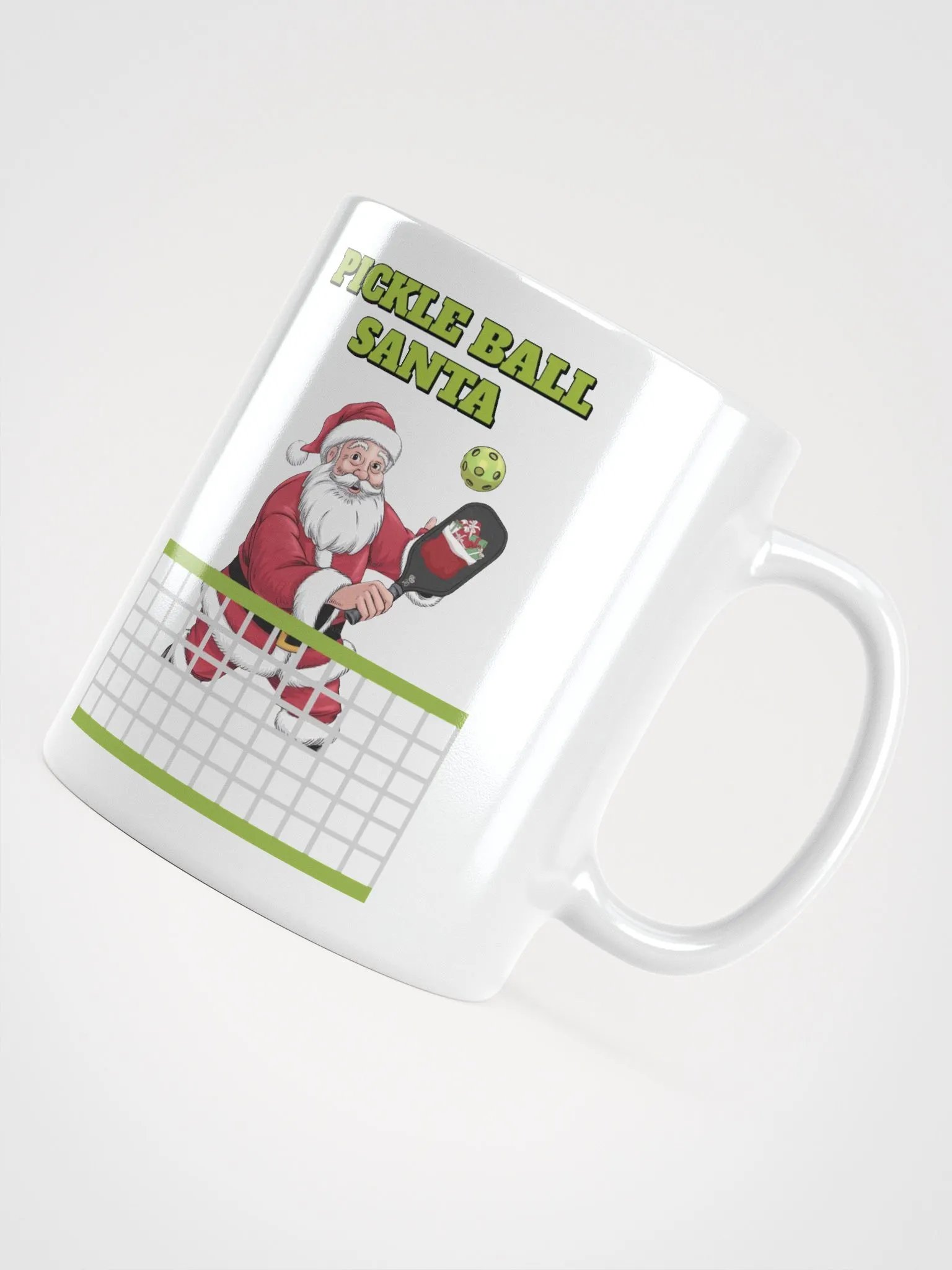Pickle Ball Santa - Christmas Design White Mug product image (12)
