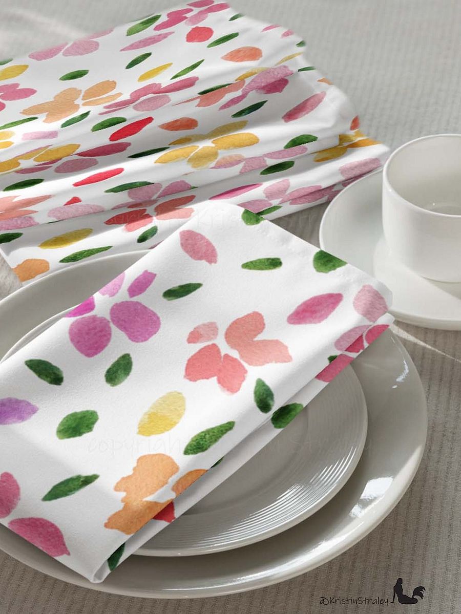 Spring Flowers on White Placemat Set of 4 product image (4)