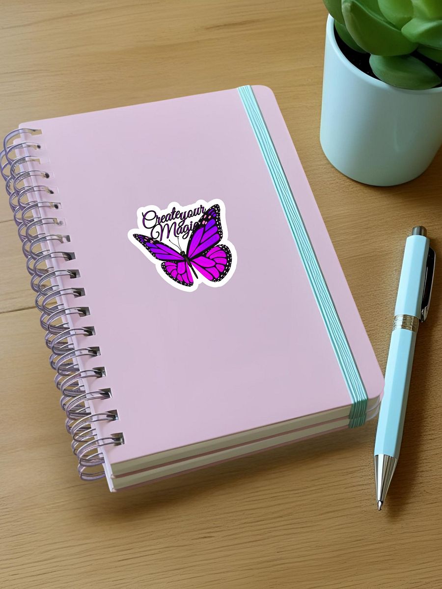 Create Your Magic – Purple Butterfly Inspirational Quote Sticker product image (3)