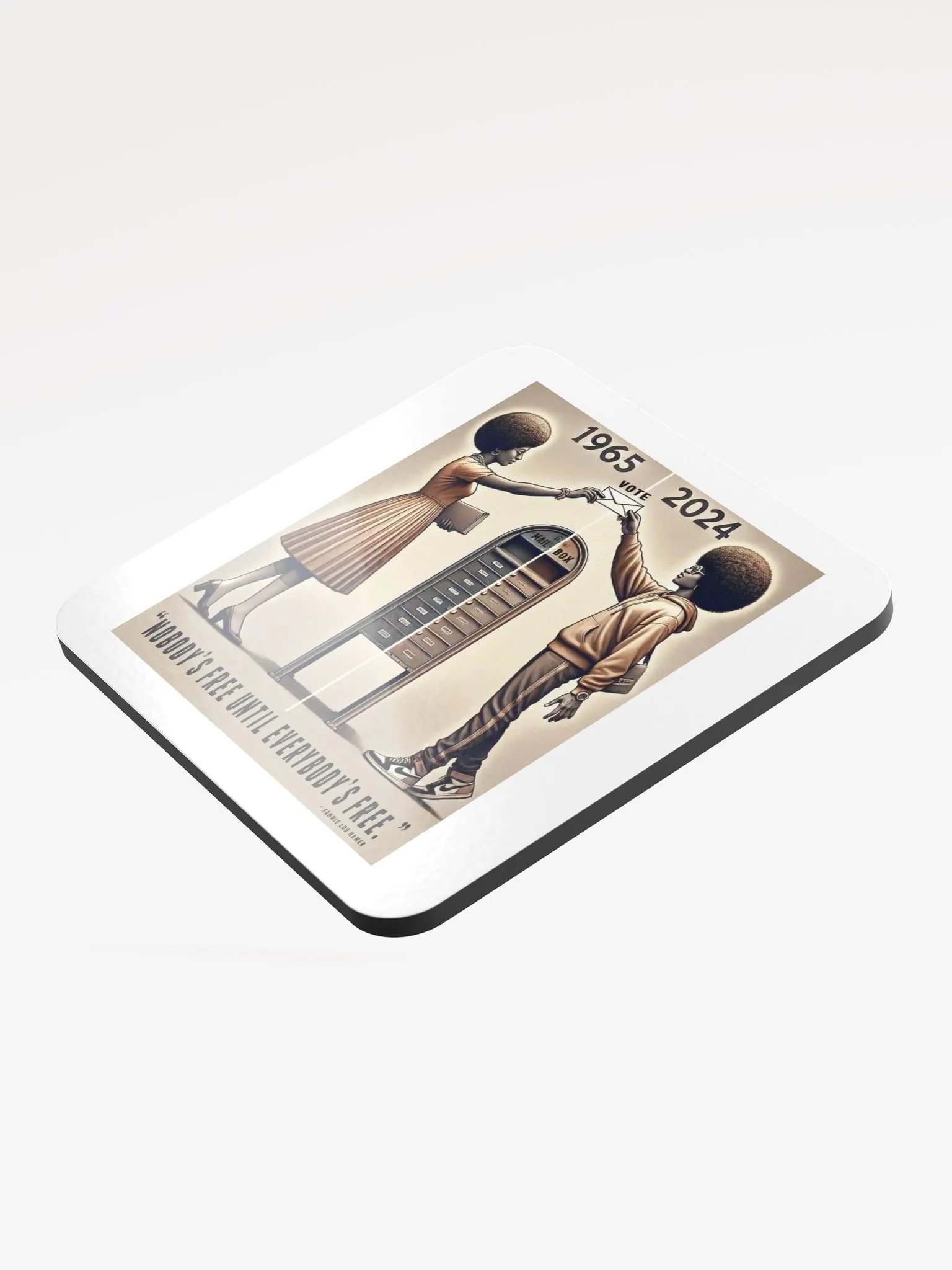 "Nobody’s Free" Cork Coasters – Protect Surfaces, Preserve Rights product image (3)