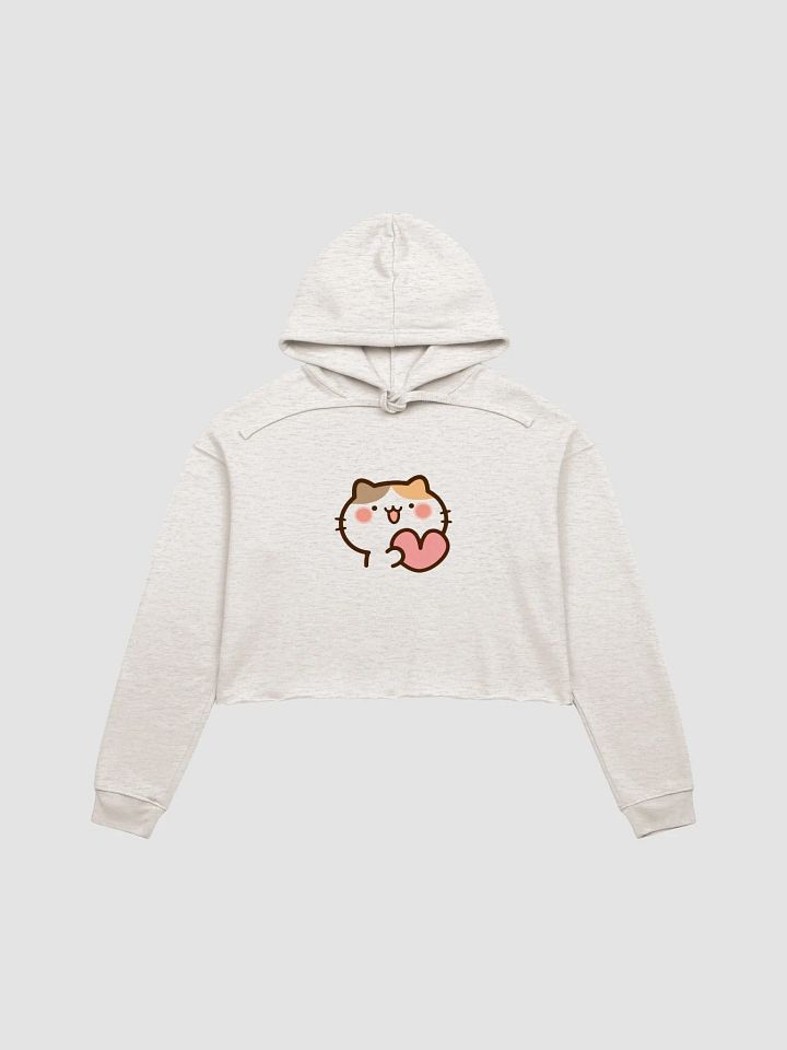 Cute Cat Heart Paw Crop Hoodie product image (2)