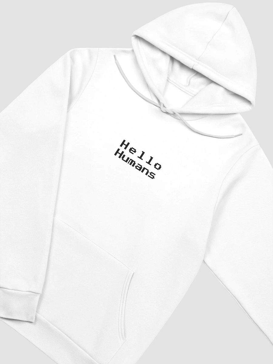 Vertical Hello Humans (White Minimalist Hoodie) product image (2)