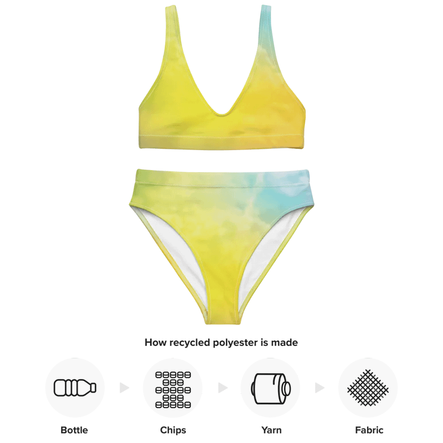 Blur cloud rainbow Design High Waisted Bikini - V9 product image (3)