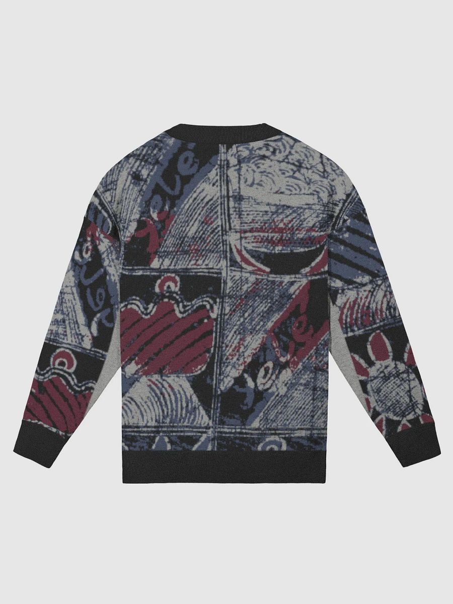Exclusive Festivity Print Knit Sweater by Yelé - Celebratory Symbols with Elegant Black Trims product image (9)