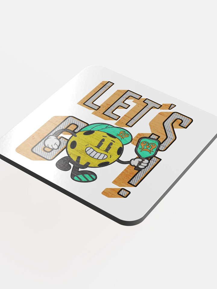 Lets Go Pickleball Mascot Funky Glossed Cork Coaster product image (1)