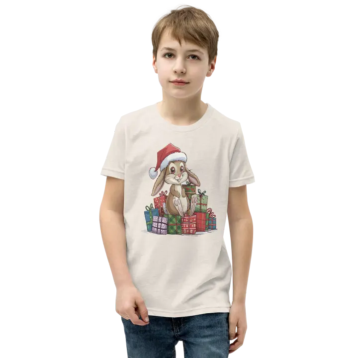 Santa Bunny Youth Short Sleeve T-Shirt product image (1)