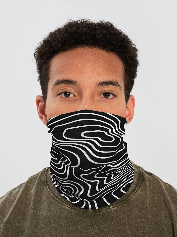 White on Black Topographic Neck Gaiter product image (1)