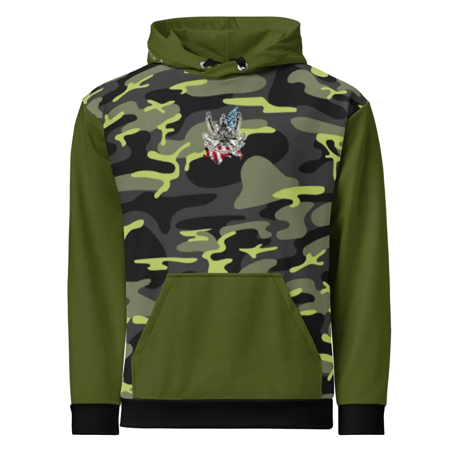 Green & Camouflage Athena Tug CE Flage Hoodie product image (2)